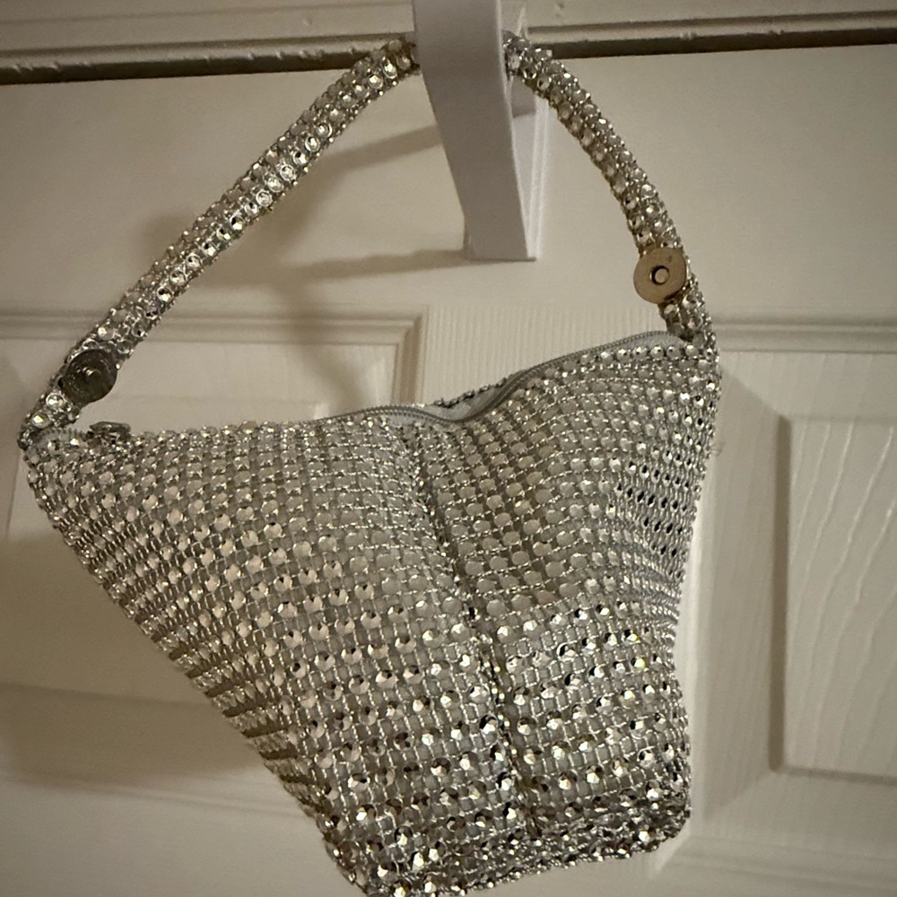 Silver Rhinestone Women's Bag